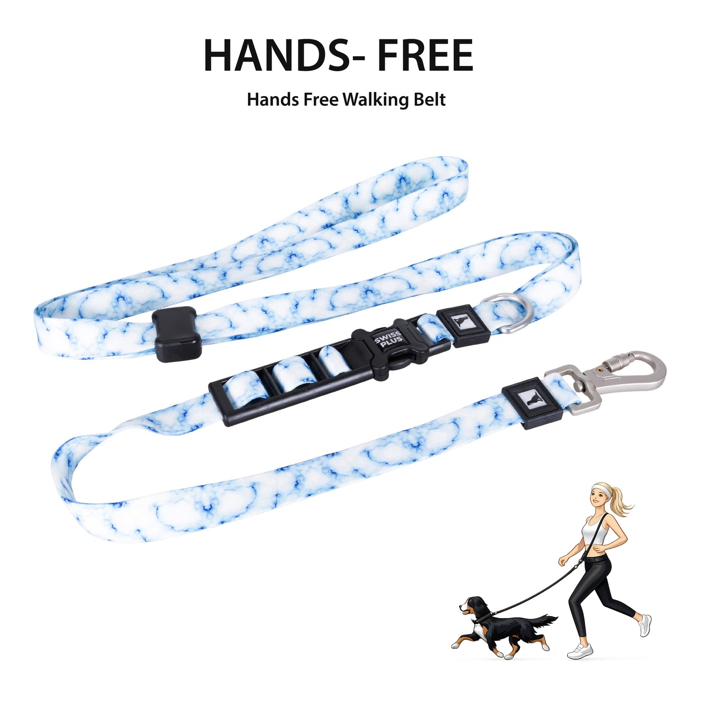 Patterned Recycled Hands Free Leash