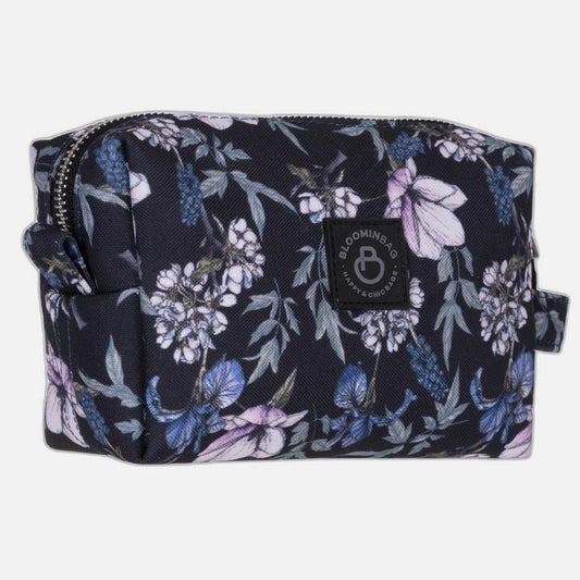Black Cherries Floral Makeup Bag