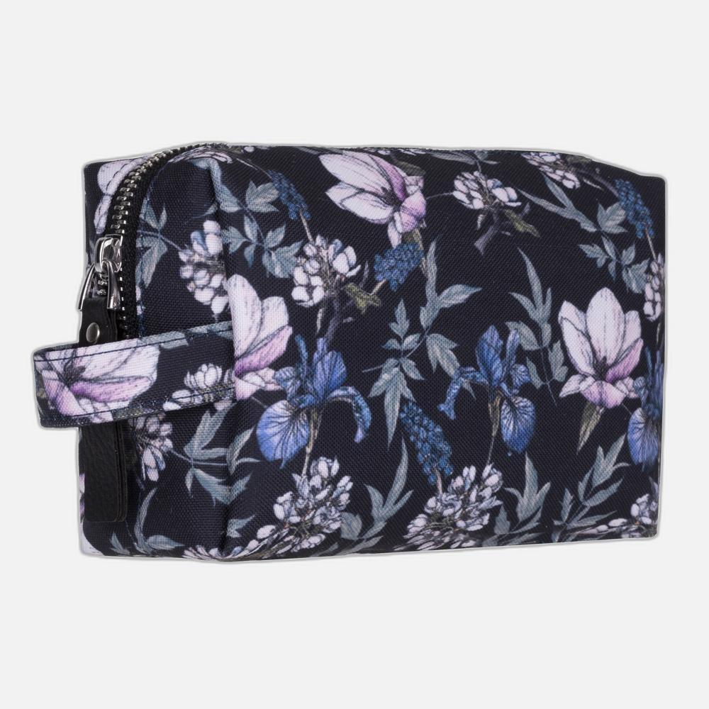 Black Cherries Floral Makeup Bag