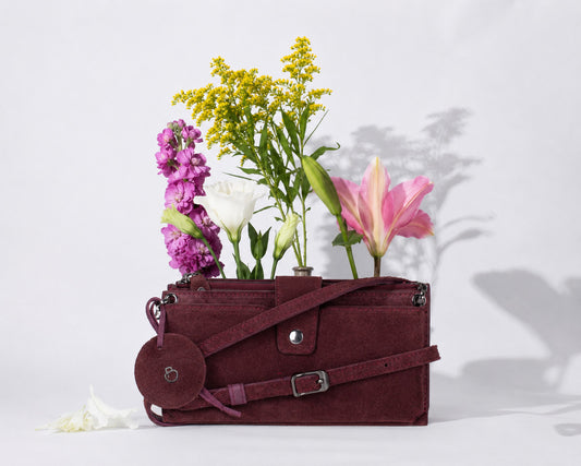 Burgundy Lozan Genuine Leather Crossbody Phone Wallet Bag