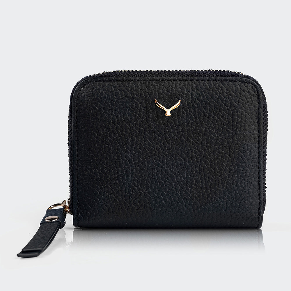 eSalesBox | Mapi 5108 Women Mini Leather Wallet, Black/Light Gold