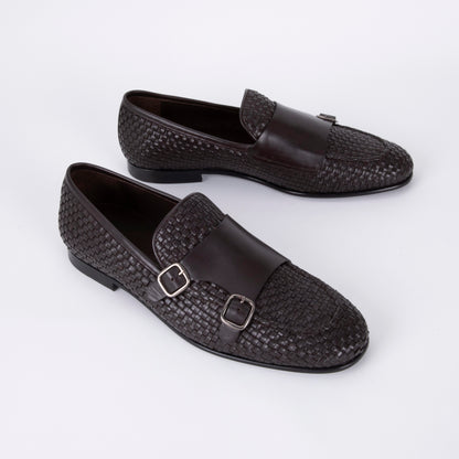 Trust Shoes E5306 Leather Men's Double Monk Strap – Brown