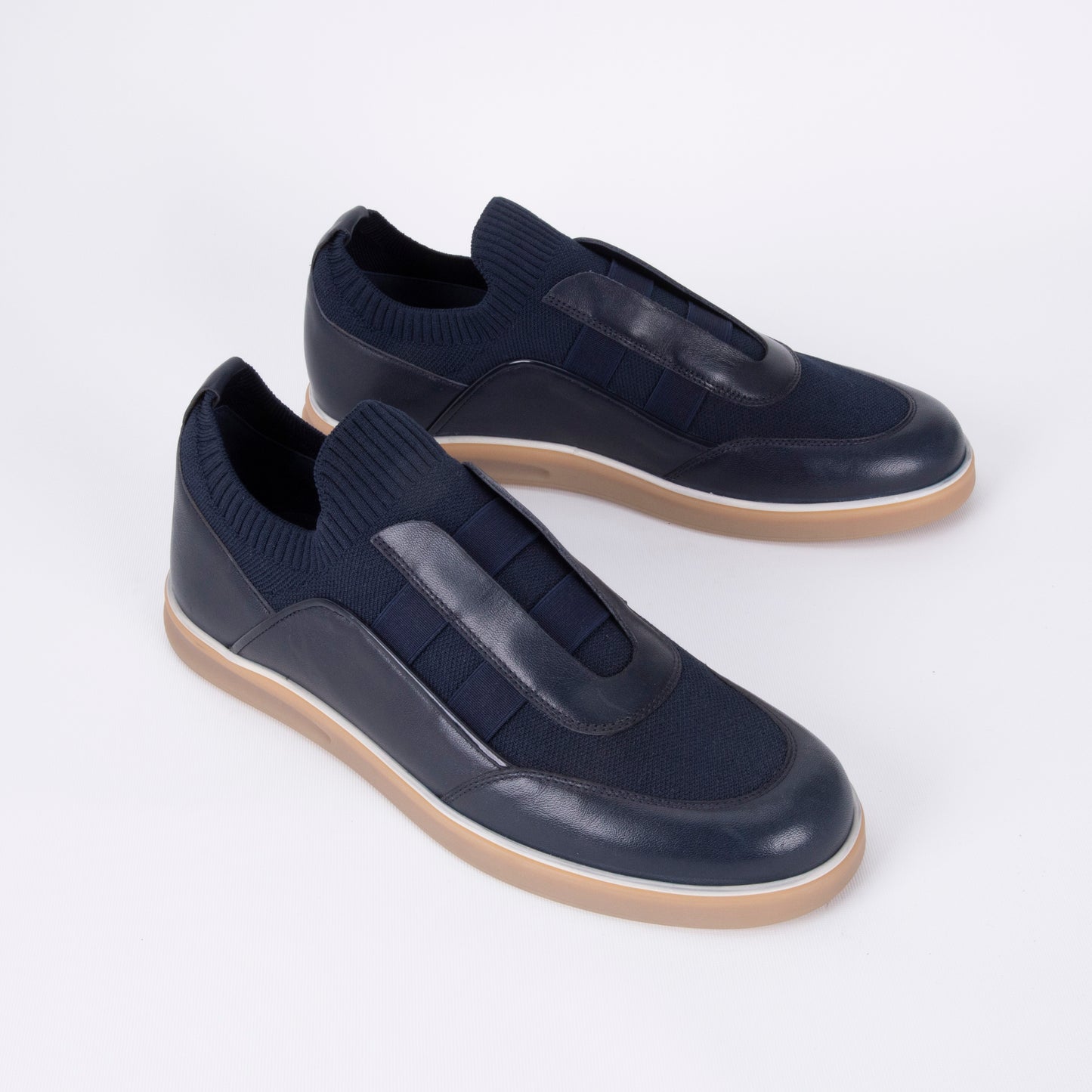 Trust Shoes D8017X Leather Men's Slip-On Sneakers – Navy