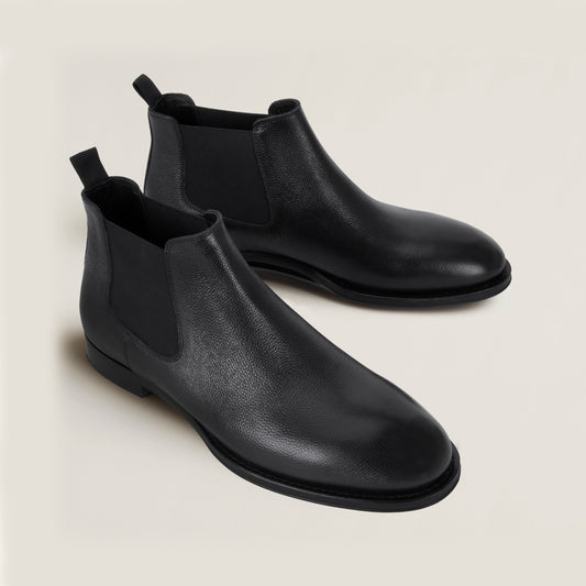 Trust Shoes E4250 Leather Men's Chelsea Boots – Black