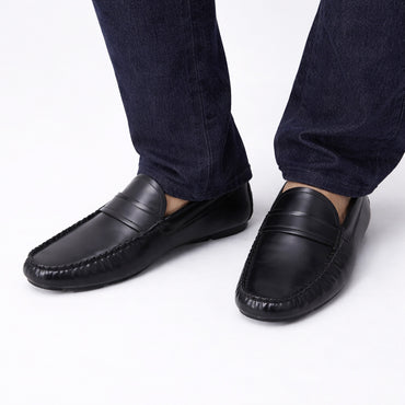 Trust Shoes E3850 Leather Men's Loafers – Black