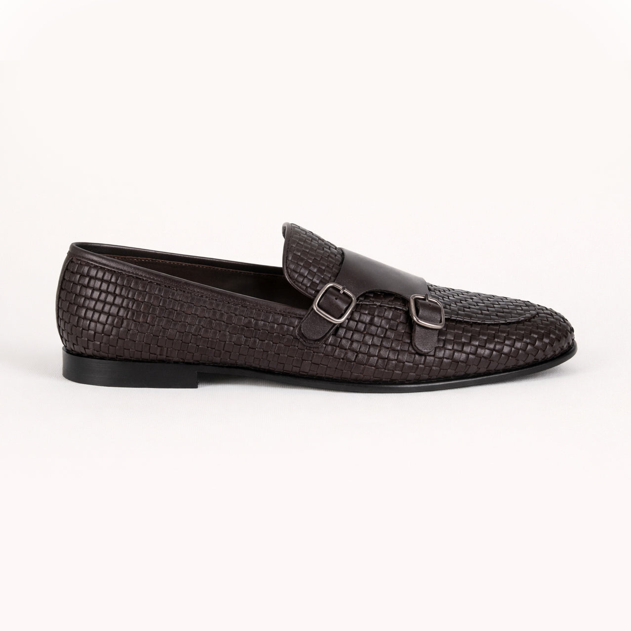 Trust Shoes E5306 Leather Men's Double Monk Strap – Brown