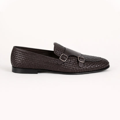 Trust Shoes E5306 Leather Men's Double Monk Strap – Brown