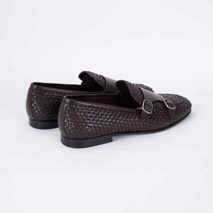 Trust Shoes E5306 Leather Men's Double Monk Strap – Brown