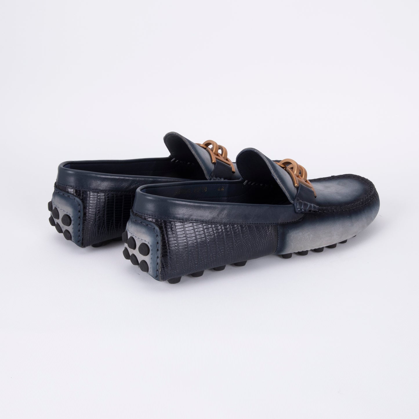 Trust Shoes E718 Leather Men's Loafers – Gray/Navy
