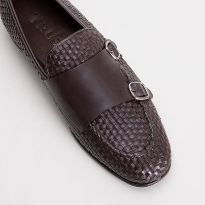 Trust Shoes E5306 Leather Men's Double Monk Strap – Brown