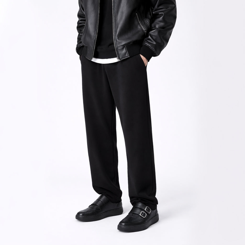 Trust Shoes E4904 Leather Double Monk Sneakers – Black