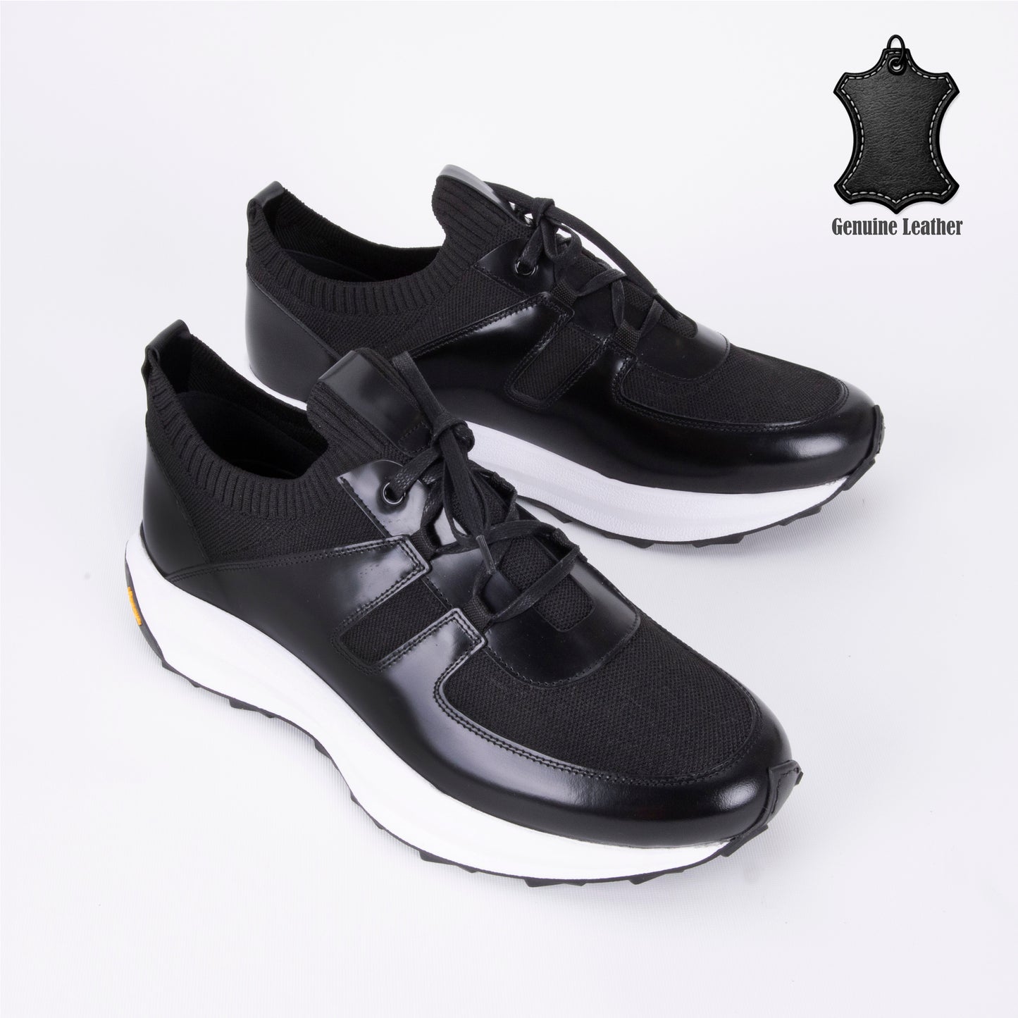 Trust Shoes D4203Y Leather Men’s Shoes - Black/Black