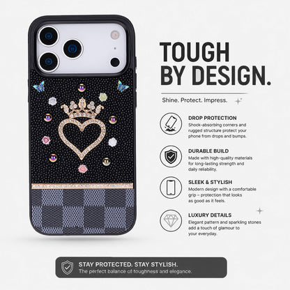 Vissel Heart Crystal Luxury Case for iPhone 17 Pro