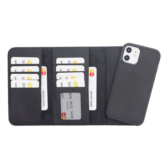 Santa iPhone 12 Mini Leather Detachable Wallet Case