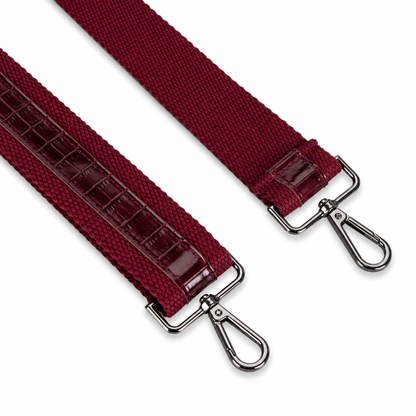 Burgundy Croco Still Genuine Suede Leather 15-16 Inch MacBook & Laptop Bag