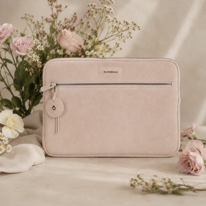 Sand Still Genuine Suede Leather 15-16 Inch MacBook & Laptop Sleeve