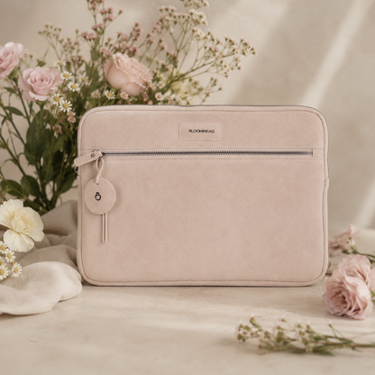 Sand Still Genuine Suede Leather 15-16 Inch MacBook & Laptop Sleeve