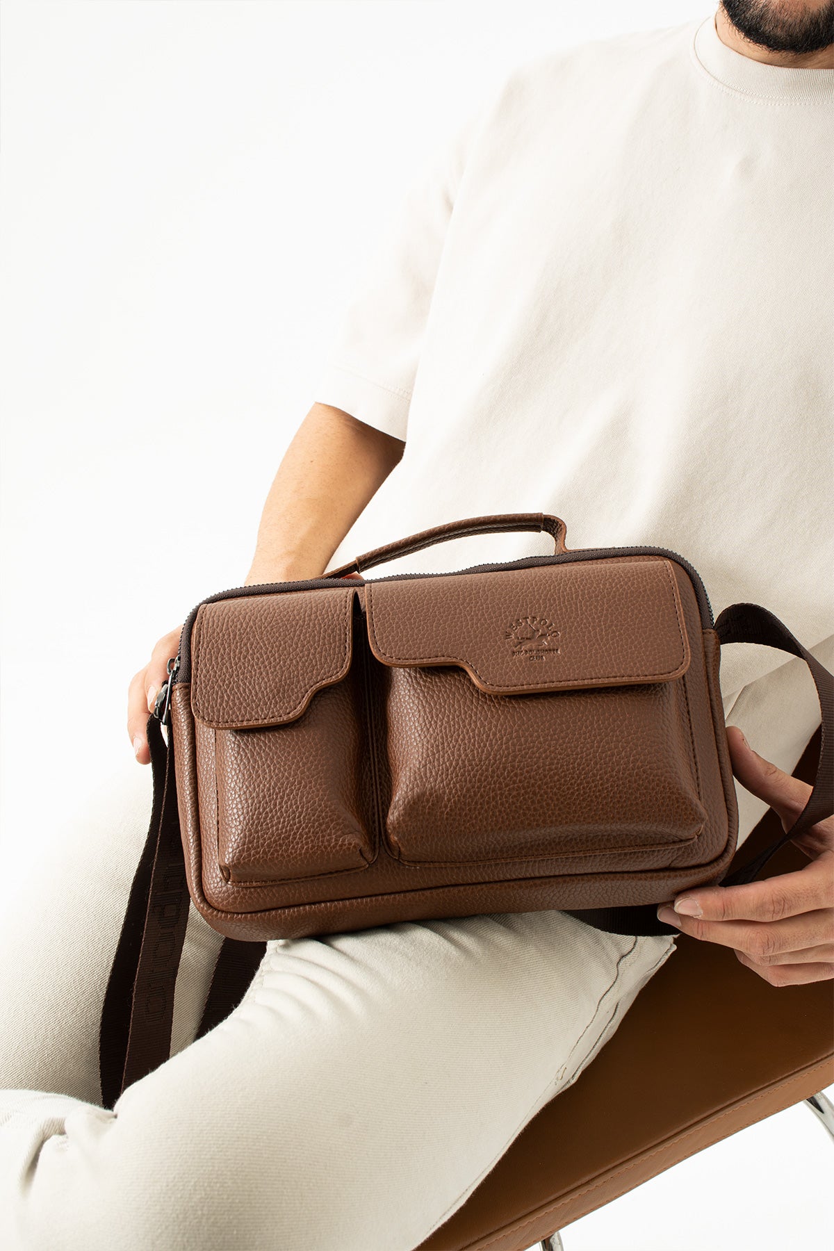 PU Leather Messenger Bag, 4026