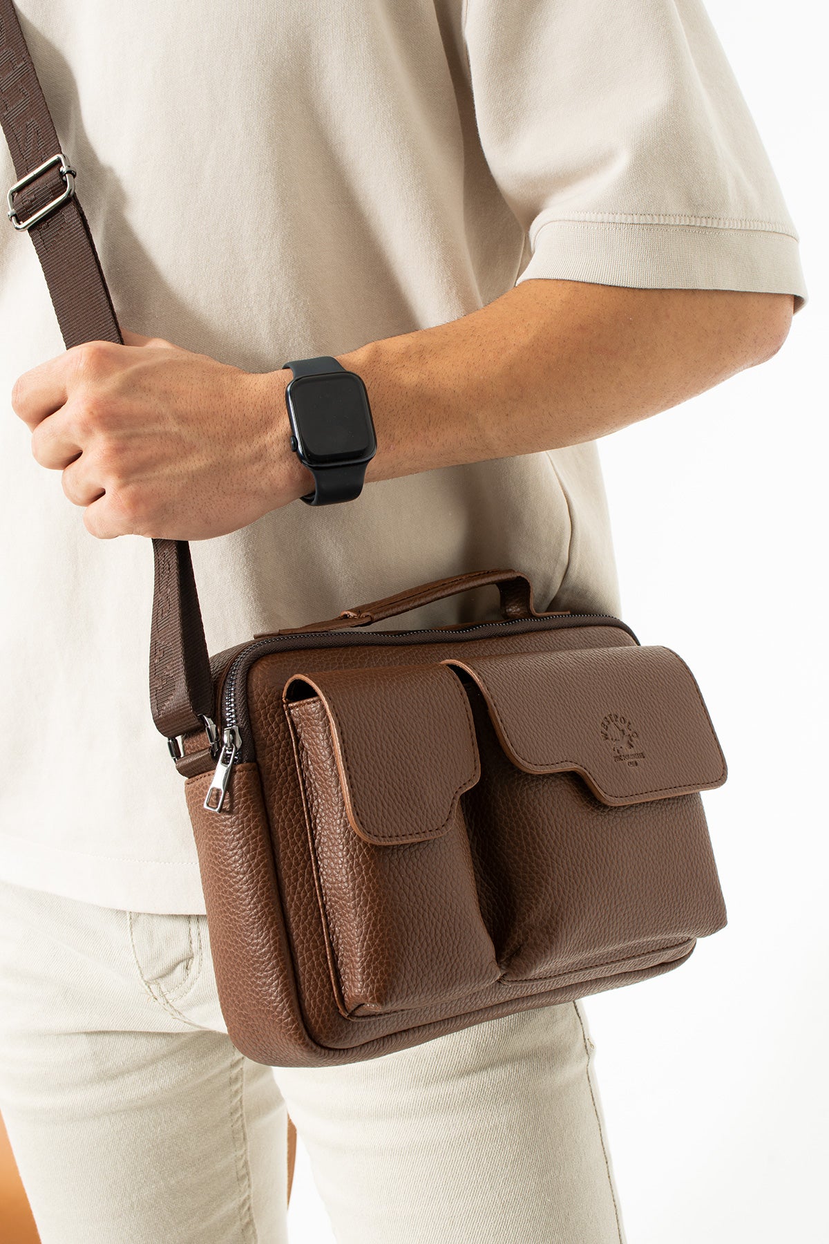 PU Leather Messenger Bag, 4026