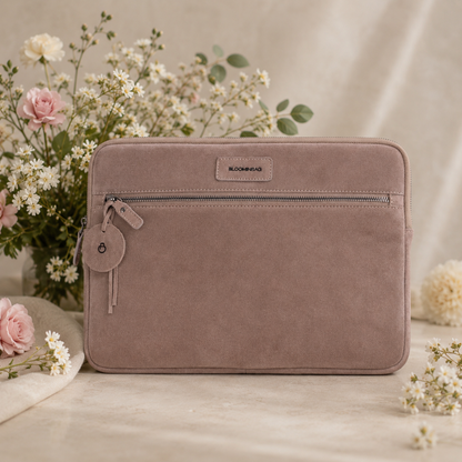 Mist Still Genuine Suede Leather 15-16 Inch MacBook & Laptop Sleeve