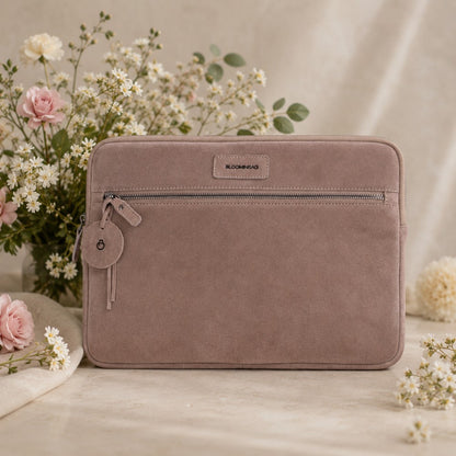 Mist Still Genuine Suede Leather 15-16 Inch MacBook & Laptop Sleeve