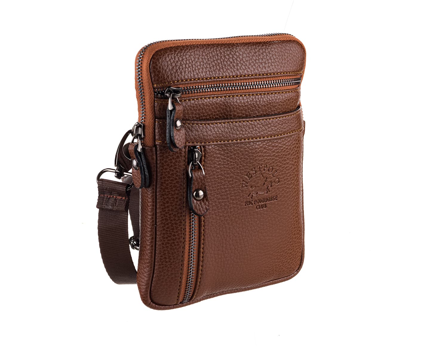 PU Leather Messenger Bag, 6020