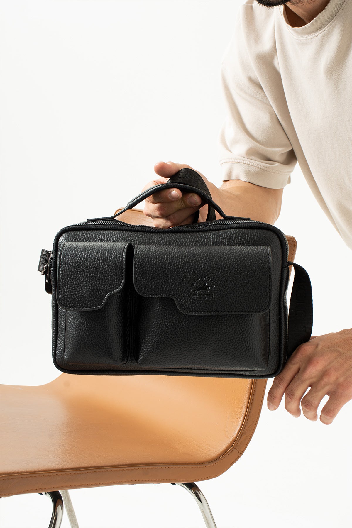 PU Leather Messenger Bag, 4026