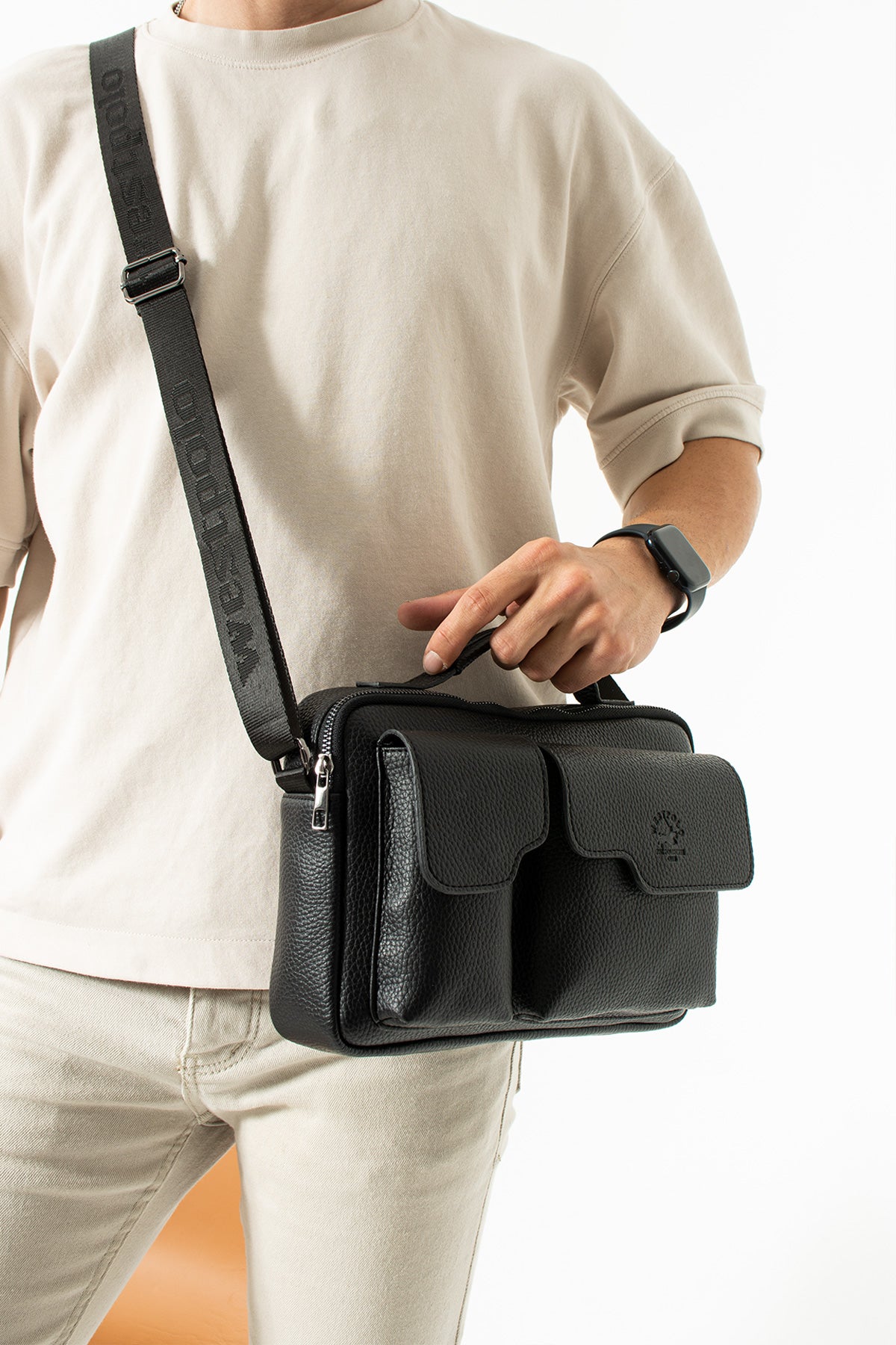 PU Leather Messenger Bag, 4026