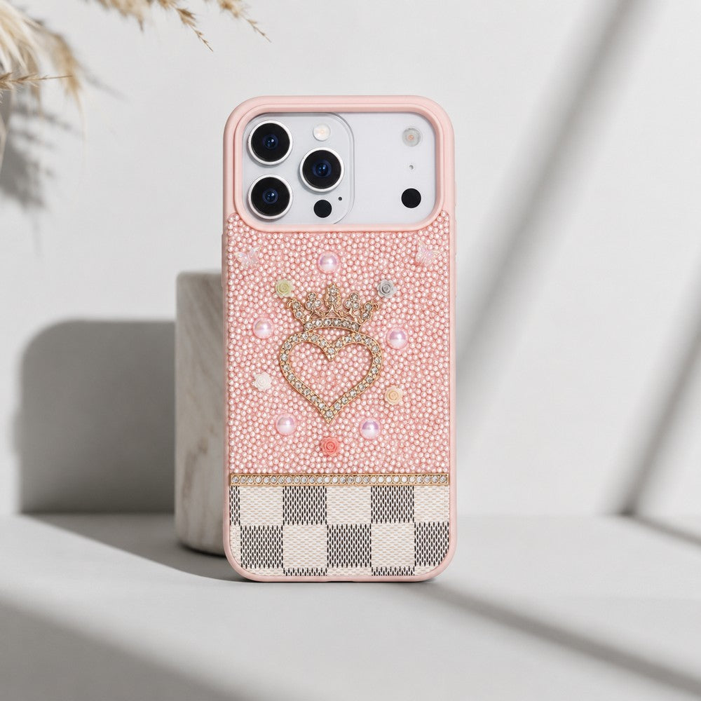 Vissel Heart Crystal Luxury Case for iPhone 17 Pro