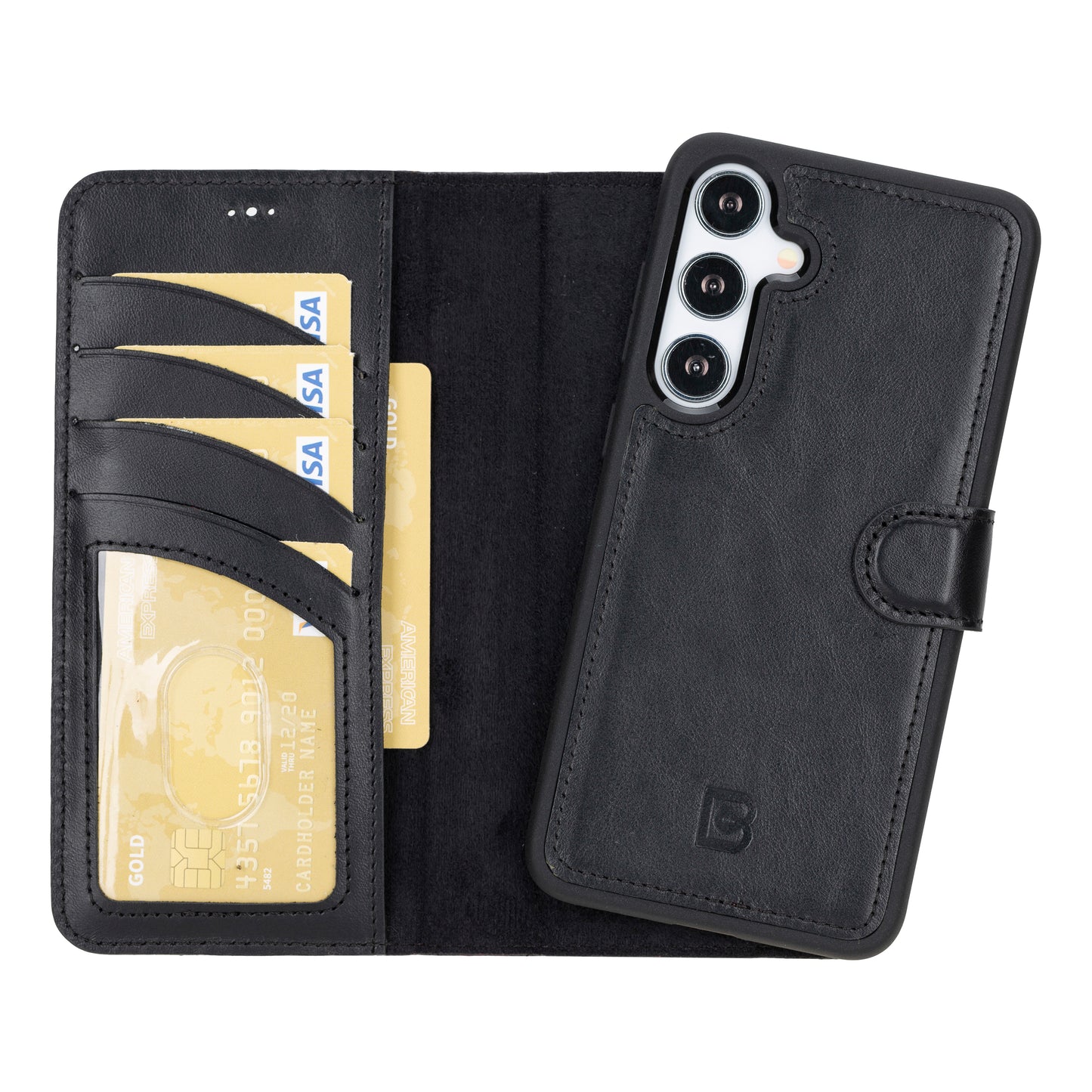 Magic Samsung Galaxy S24 Series Detachable Genuine Leather Wallet Case - MW