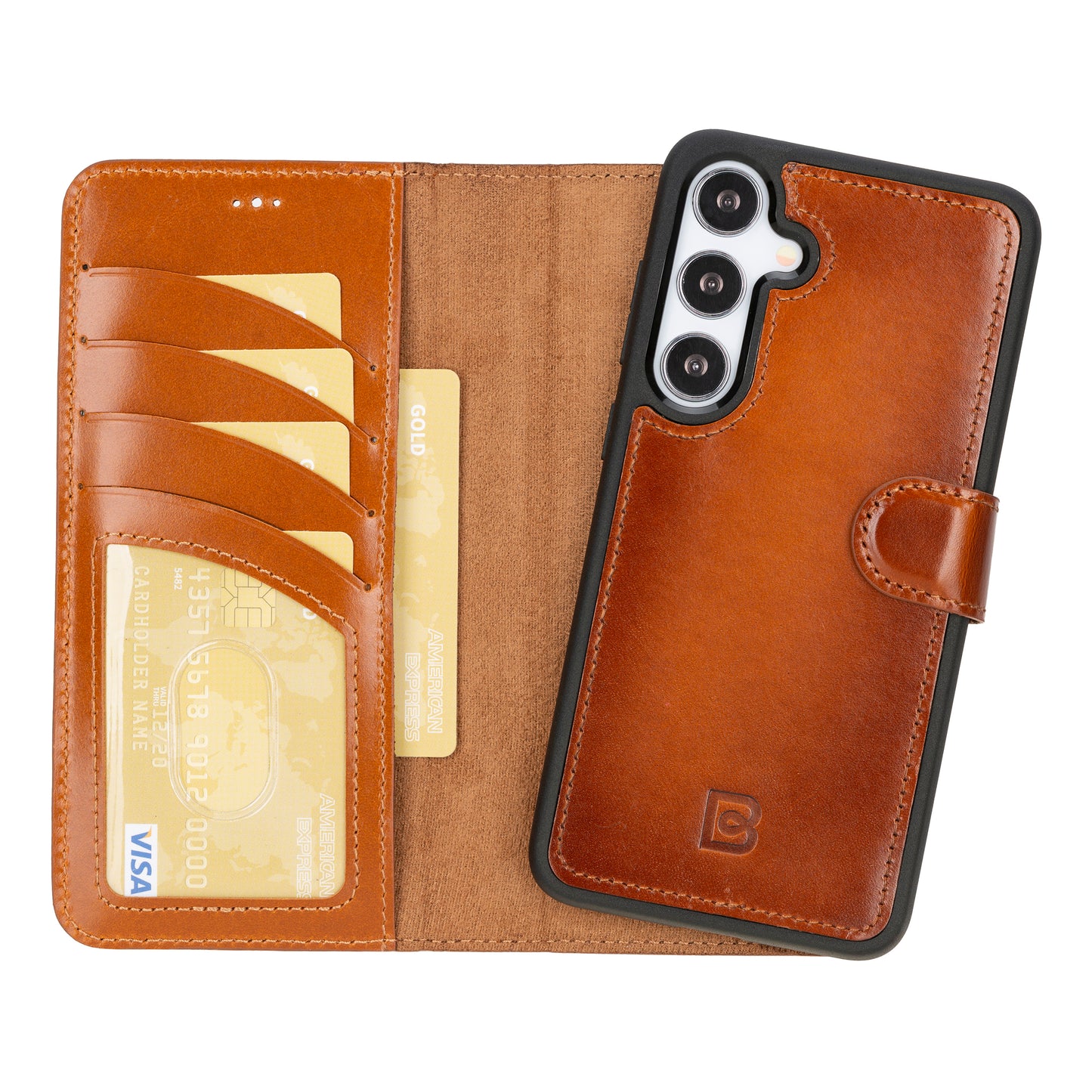 Magic Samsung Galaxy S24 Series Detachable Genuine Leather Wallet Case - MW