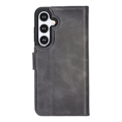 Magic Samsung Galaxy S24 Series Detachable Genuine Leather Wallet Case - MW