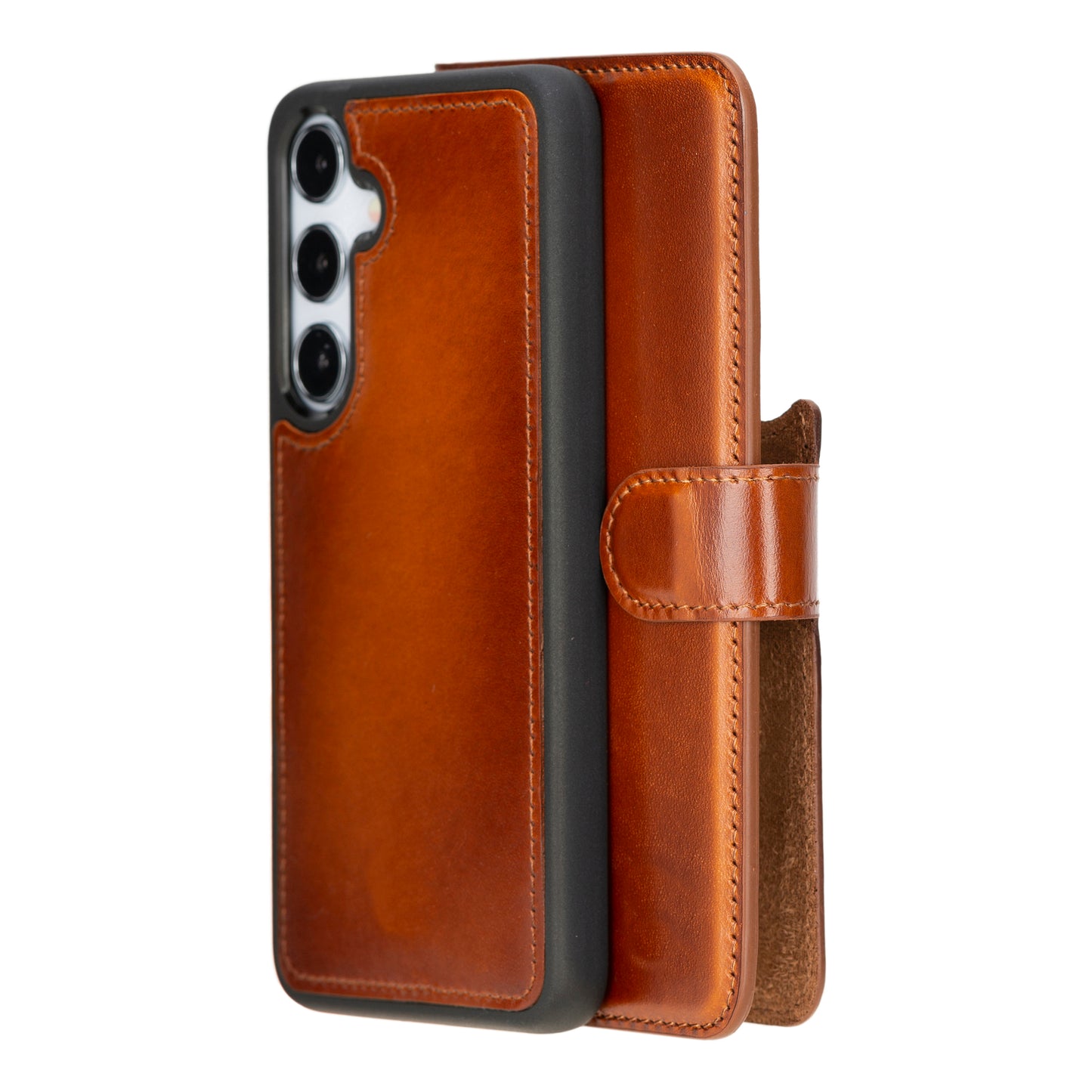 Magic Samsung Galaxy S24 Series Detachable Genuine Leather Wallet Case - MW