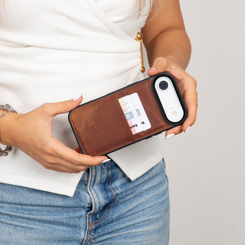 Flex Cover Leather iPhone 17 Air Case with Card Holder