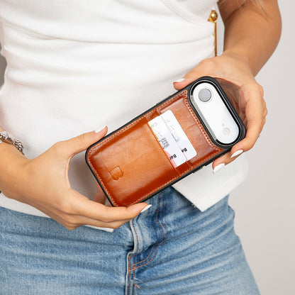 Flex Cover Leather iPhone 17 Air Case with Card Holder