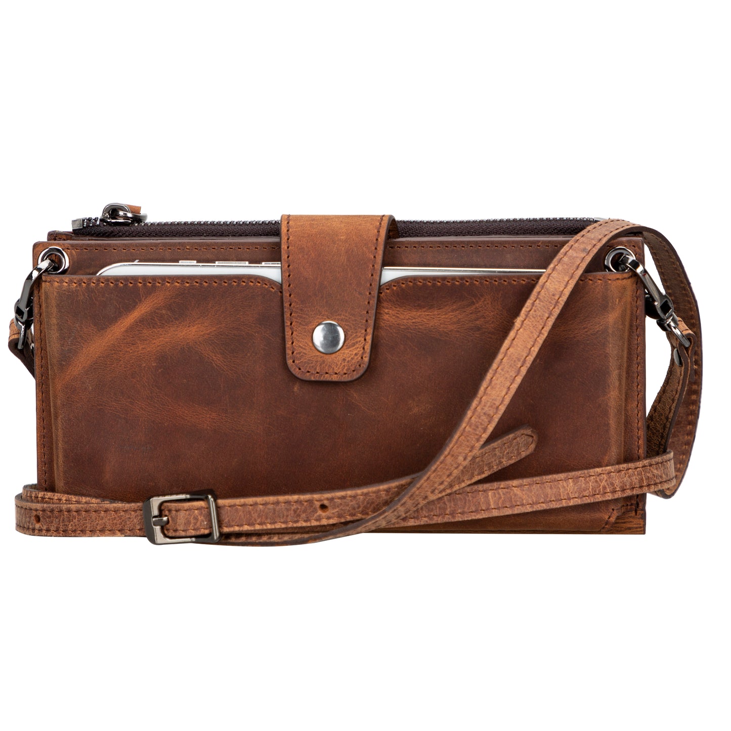 Lozan Strap Leather Crossbody Wallet