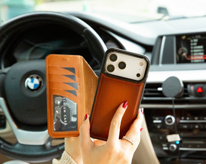 Magic iPhone 17 Pro Detachable Leather Wallet Case