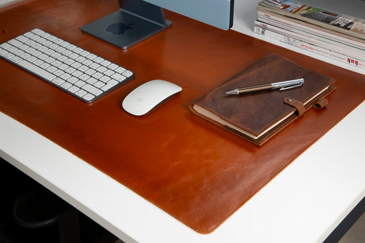 Natural Leather Desk Mat Medium