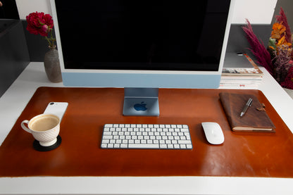 Natural Leather Desk Mat Large