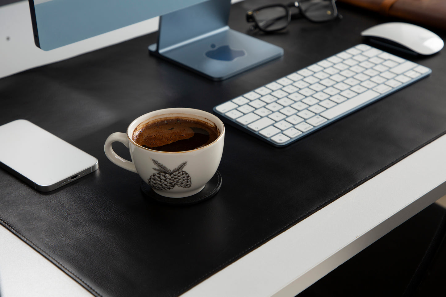Natural Leather Desk Mat Large