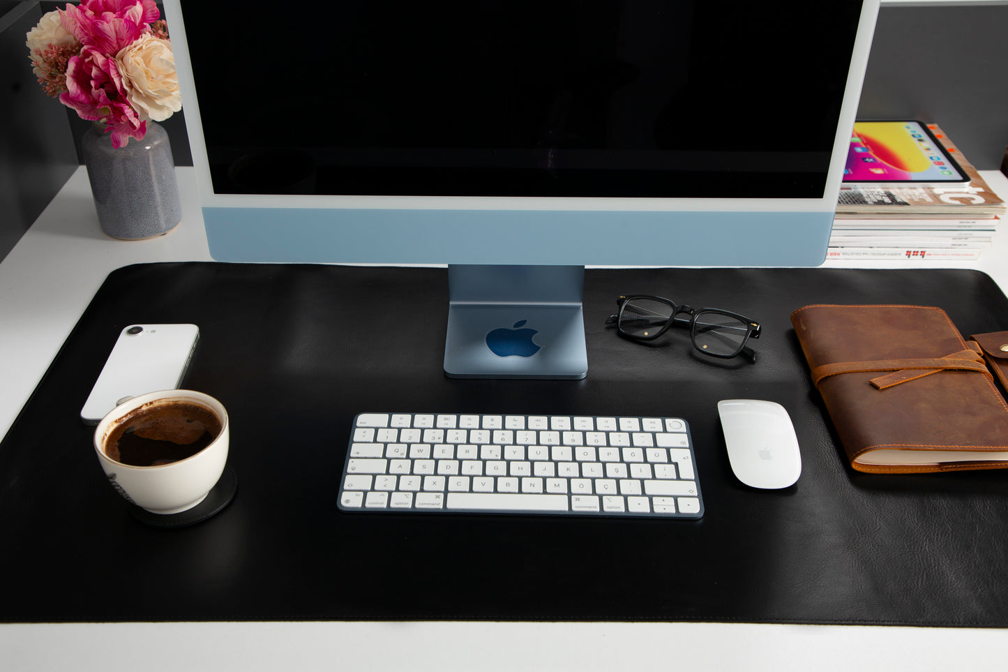 Natural Leather Desk Mat Large