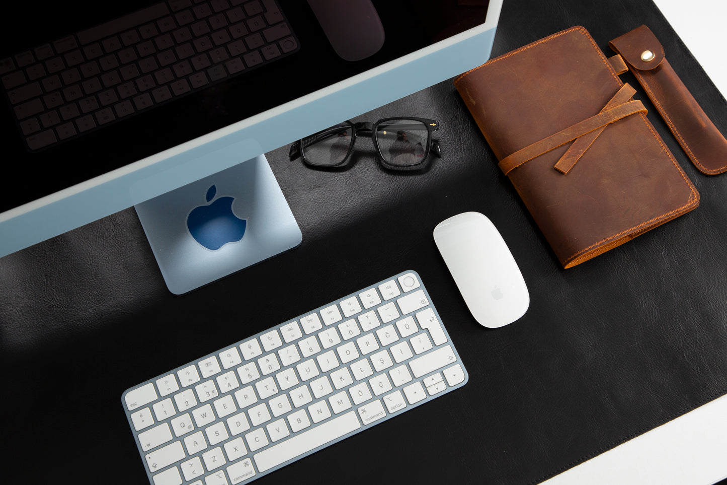 Natural Leather Desk Mat Large