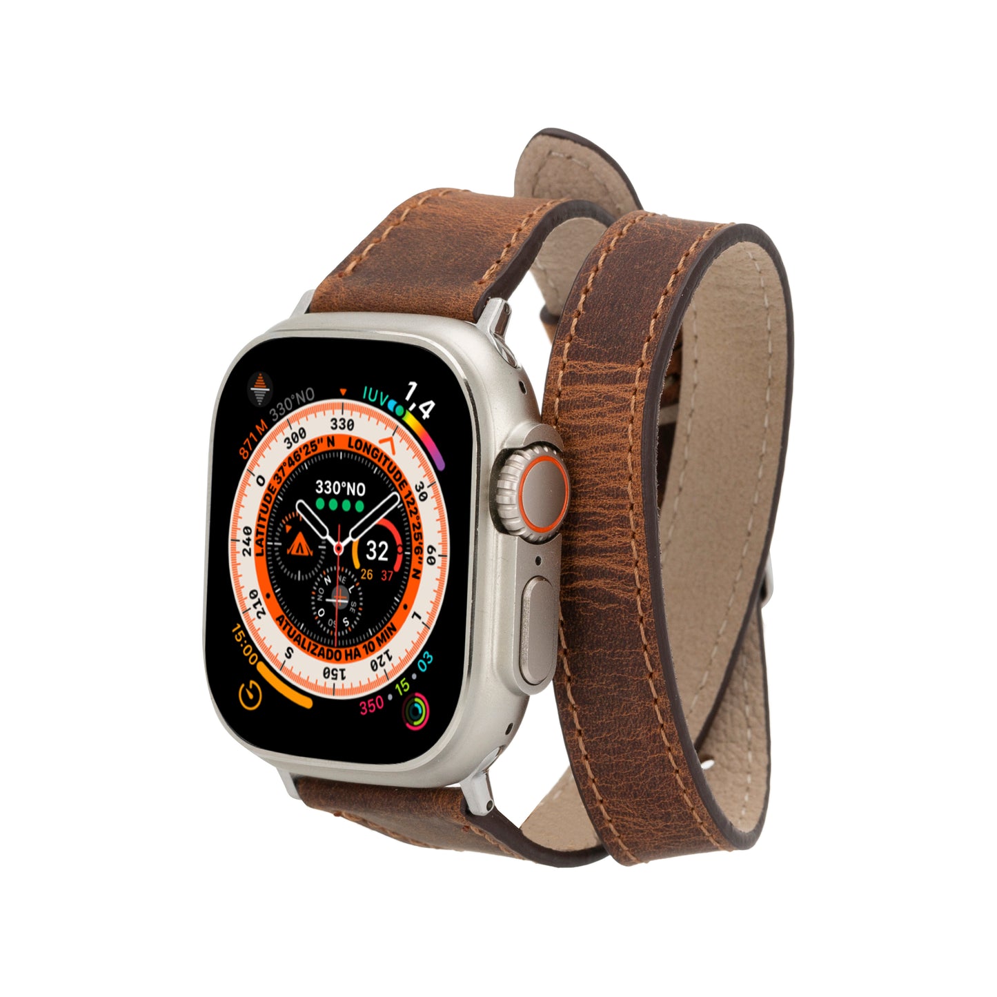 Quantum Slim Double Tour Apple Watch Leather Band