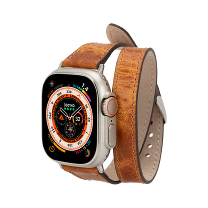 Quantum Slim Double Tour Apple Watch Leather Band