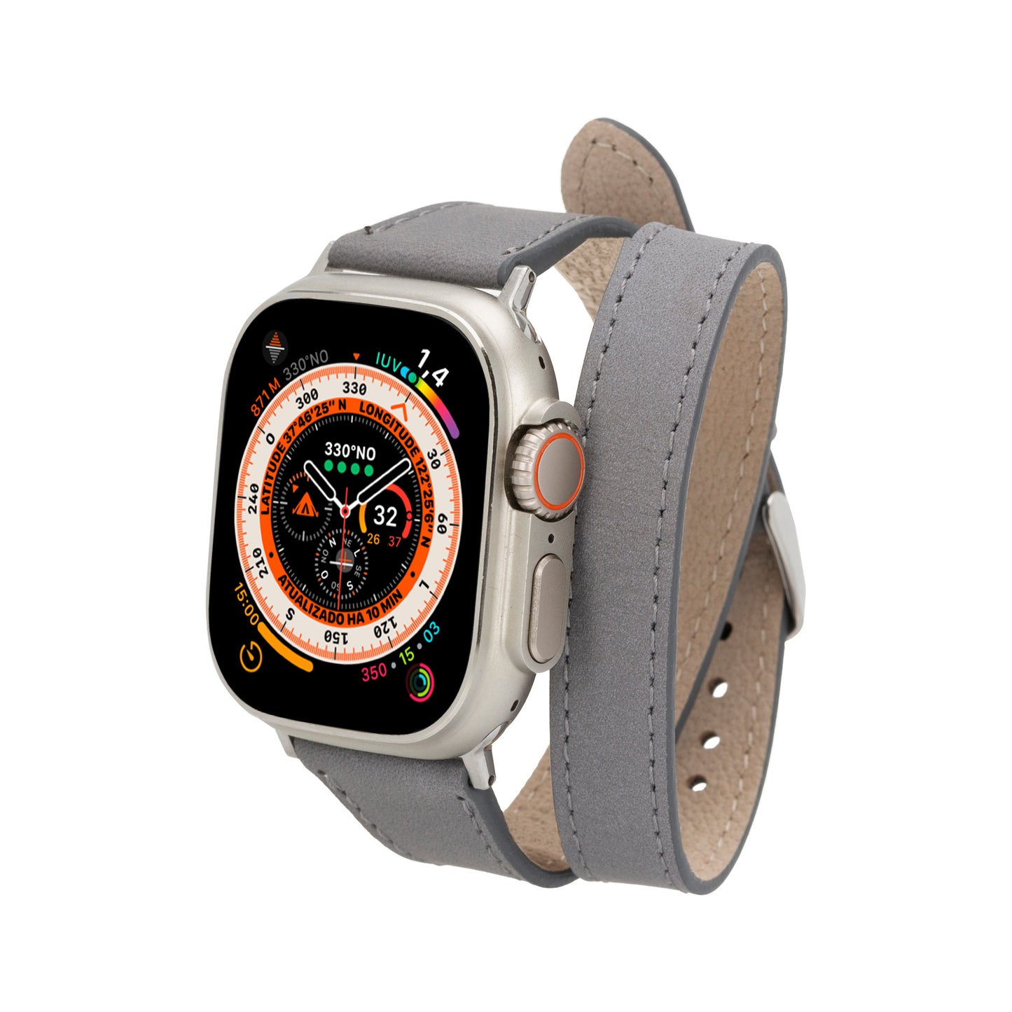 Quantum Slim Double Tour Apple Watch Leather Band