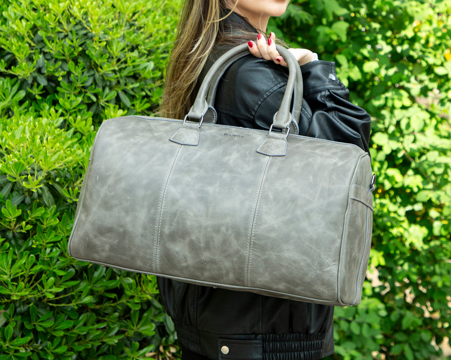 Crestiva Leather Weekend Duffle Bag