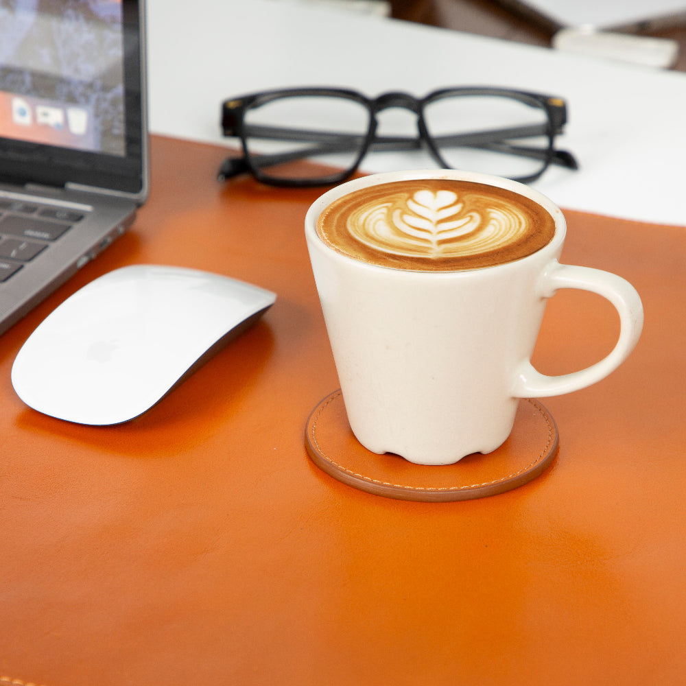 Lavion Leather Cup Coaster Set