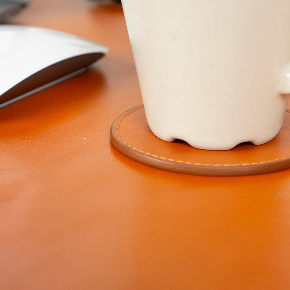 Lavion Leather Cup Coaster Set