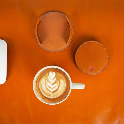 Lavion Leather Cup Coaster Set