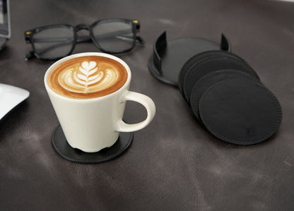 Lavion Leather Cup Coaster Set